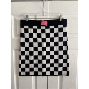 Dressed in LALA Black & White Checker Knit Skirt - Womens